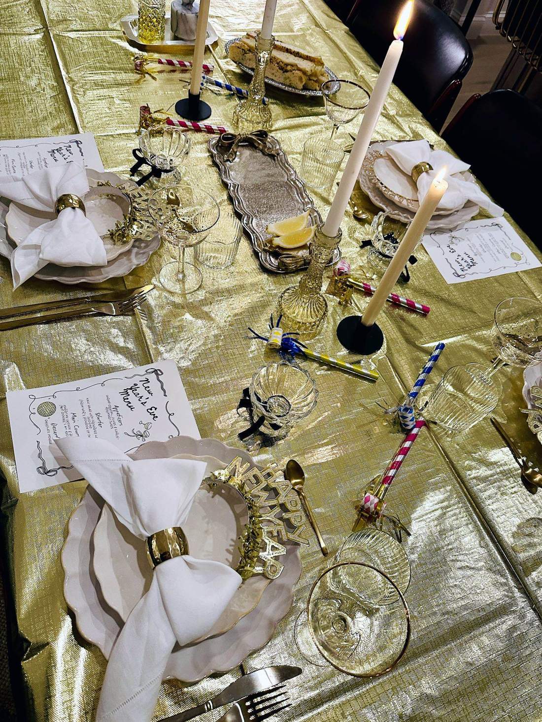 A New Year's Eve tablescape styled by Niche Designs