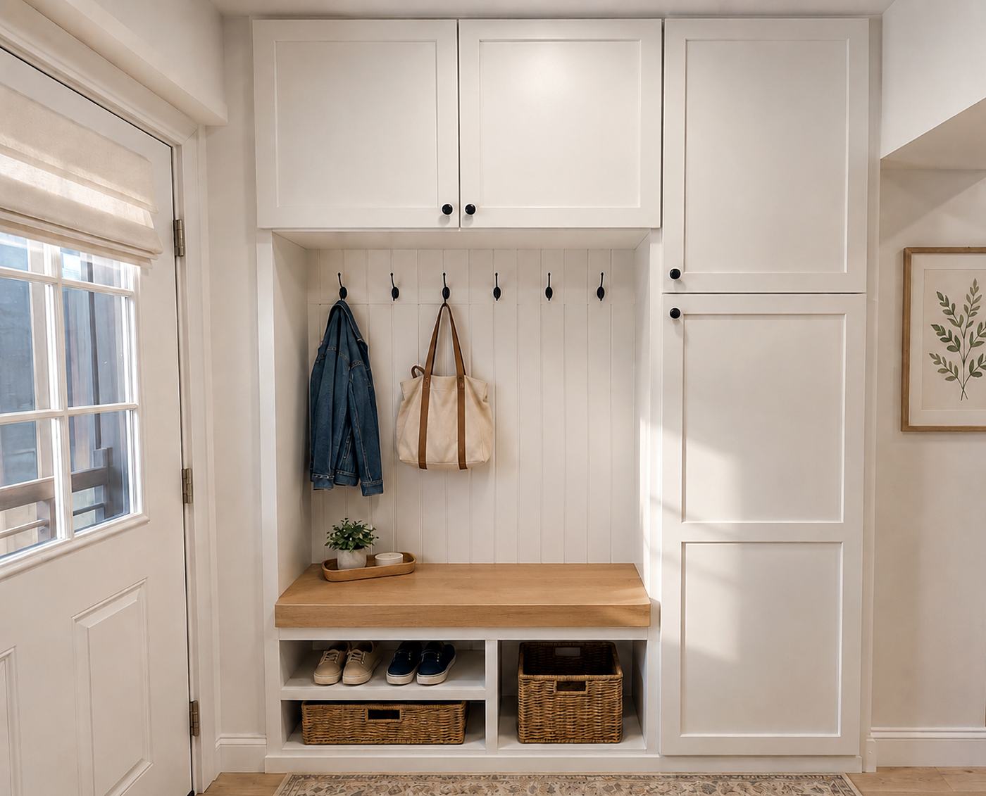 A mudroom designed by Niche Designs